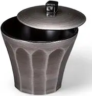 J-Kitchens Heat Resistant 3.1 inch (3.1 mm) Rough Carved Komachi Cup Set, Silver Rust Transparent, Black, 3.7 x 3.7 x 3.6 inches (9.4 x 9.4 x 9.1 cm), Heat Resistant ABS Resin, Made in Japan,