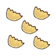 Broken Half Chicken Egg Shell Patch (5-Pack) Embroidered Iron On Patch Appliques