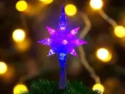 Color Changing Lighted Bethlehem Star Christmas Holiday Tree Topper UL 10 Lights
