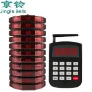 Wireless Restaurant Waiter Coaster Paging System 1 Keyboard 10 Pagers 1 Charger
