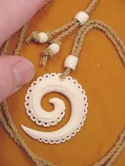 (IBP-19) MAORI style circle of life FISH HOOK water buffalo PENDANT Necklace