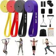4 Levels of Resistance Elastic Bodybuilding Bands for Sports, Bodybuilding, Pilates, Physiotherapy, Yoga for Men and Women