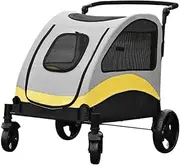 Pet Stroller Outdoor pet Stroller for Medium and Large Dogs, Foldable cat and Dog Four-Wheeler for Outdoor Transportation Small Pet Stroller