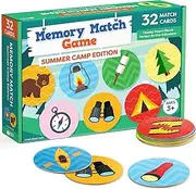 Matching Memory Game for Kids - 32pc Summer Camp Concentration Memory Card Matching Games for Children - Preschool Toddler Memory Games for Kids & Toddlers Ages 3-5, 3, 4, 5 and Up - Boys and Girls