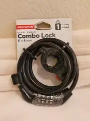 Schwinn Combination Bicycle Lock 5' x 8mm Twisted Steel Resettable w Bracket (7)