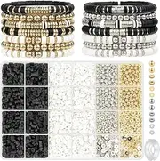 ZANZER Charm Bracelet Making Kit for Girls Toys,76 Pcs DIY Jewelry Making Kit with Beads Charms Bracelets & Necklace String with Jewelry Box and Gift Bag, DIY Crafts Set for Kids Teen Girls (Black + Gold)