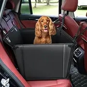 KYG Extra Stable Dog Car Seat Waterproof Dog Car Seat for Dogs Non-Slip Pet Car Seat Scratch Proof Car Seat for Dogs Large-with 4 Fastening Straps Dog Car Seat for Back Seat-up to 26 KG