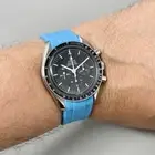 20mm Aqua Light Blue rubber Strap Band Omega Seamaster Speedmaster Aqua Terra
