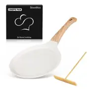Nonstick 8-Inch Crepe Pan with Spreader, Ceramic Coated Dosa Tawa Pan, Induct...