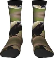 [EdWal] Soft Cute Honey Badger print Moisture Wicking Socks Sports Socks for Men and Women Warm thermal Boot Hiking Socks