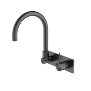 New Nero Tapware Mecca Wall Basin Mixer Swivel Spout Gun Metal NR221909qGM
