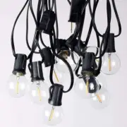 Vintage Style Outdoor String Lights 48 ft with 23 +2spares Dimmable Shatterproof