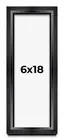6x18 Shadow Box Frame Black | 1.25 inches Deep Real Wood Contemporary Shadowbox