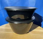 Tupperware Acrylic Salad Bowls 3.5 and 5.5L Set of 2 Preludio Bowl Black New