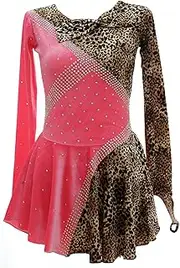[Zagitova] Girls' Figure Skating Dress for Competition, High Elasticity Patchwork Hook Sleeve Skating Sportswear