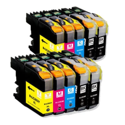 10 Ink cartridge for Brother LC203 LC201 MFC-J460DW MFC-J480DW MFC-J485DW