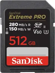 Sandisk 512GB Extreme PRO SD Card SDXC UHS-II Memory Card V60 280MBs SDXEP-512G