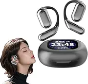 Intelligent Touch Screen Open Bluetooth Earphones, True Wireless Open Ear Earbuds Bluetooth 5.4,Erazer Over The Ear Earbuds Xp2,Wireless Ear Hanging Bluetooth Headset Without Earbuds (Black)