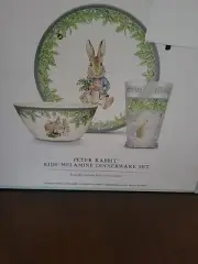 Williams Sonoma Peter Rabbit Kids Melamine Dinnerware Set Plate/Bowl/Tumbler