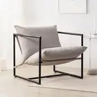 Zinus Aidan Sling Accent Chair / Metal Frame Armchair Foam Cushion - Oatmeal Bei