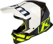 Klim F5 Koroyd Ascent Mips, motocross helmet , color: White/Black/Matt Neon-Yellow/Dark Blue , size: S