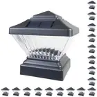 18 Pack Black Outdoor Garden 4 x 4 Solar LED Post Deck Cap Square Fence Light...