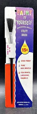 Vintage Art Paint Brush Hog Bristles By Applicator Brush Co. New Old Stock 15C.