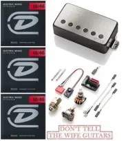 EMG 57 BRUSHED CHROME BRIDGE HUMBUCKER PICKUP SHORT SHAFT POTS ( 3 STRING SETS )