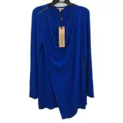 NEW Phase Eight Zahra Zip Accent Sapphire Blue Longsleeve Top Ladies Size UK 8