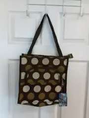 Bovano U.S.A Co. Green Dot Tote/Bag W/Outer Zipper Pocket & Zip Closure NEW!