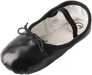 [TMA EYES] Leather Girl Ballet Shoes Comfortable Cute Dance Split Sole Practice Shoes for Toddler/Little Kid/Big Kid