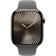 Apple Watch Series 10 46mm Natural Titanium Case GPS + Cellular Sport Band (S/M) (Stone Grey)