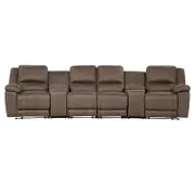 Oregon 4 Seater Fabric Home Theatre Recliner - Graphite