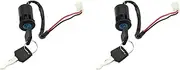 Binxind 2 Set ATV Ignition Key Switch Universal 4 Wires Ignition Keys Start Switch Lock Key for ATV Go Kart Scooter Motorcycle