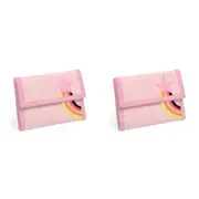 2x Djeco 14x9cm Pop Wallet Coated Canvas Kids/Children Money Holder 3y+ Pink