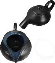 BESPORTBLE 1 Set Fountain Flowing Water Clay Pot Small Fountain Decoration Green Leaf Hose Tabletop Waterfall Special Hose Washbasin Drain Pipe Retro Waterfall Table Waterfall Black Ceramics