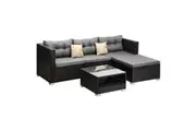 Livsip Outdoor Sofa Set 4 Seater Corner Modular Lounge Setting Patio Furniture