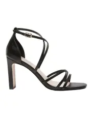 [PINK INC] Lattice Sandals in Black Smooth