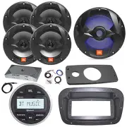 JBL Marine Radio, Spa Bezel,Adapter,ANT,Amp,Kit, LED Sub, 4x 6.5" Black Speaker
