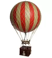 XL LED Illuminated Hot Air Balloon Model Red & White 17" Hanging Ceiling Decor