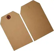 Yardenfun 100pcs Brown Kraft Paper Tags DIY Wedding Decorating Labels Price Tags for Birthday Party Vintage Plain Look for Scrapbooking Luggage and Marking