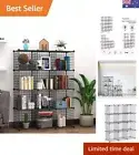 Wire Cube Storage Cabinet, 2 Cubes DIY Wire Grid Organizer, Metal Bookcase Sh...