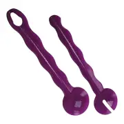 Tupperware Impressions Salad Tongs Serving Fork and Spoon Set Purple