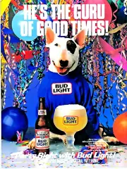 Spuds Mackenzie The Guru Of Good Times Vintage Bud Light Original Print Ad