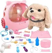 CASRRA Doctor Kit for Toddlers 3-5 Doctors Play Set Toddler Girl Toys 3 4 5 Year Old Girl Birthday Gift Dog Puppy Vet Kit Kids Veterinarian Playset