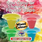 Shaved Ice Cups Snow shave Cone cup 2000 Pack in 4 x MIXED COLOURS