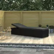 Outdoor Sun Lounger With Cushion Deluxe Patio Chaise Lounge Garden Pool Sunbed