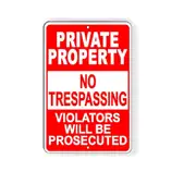 No Trespassing This Property Will Be Prosecuted Tin Sign Rustic Look