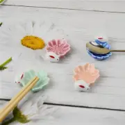 Ceramic Chopstick Rest Rabbit Flower Spoon Fork Rack Pen Holder Craft Decor
