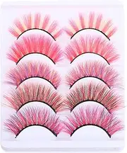 FRCOLOR 10pcs Colorful Eyelashes Halloween False Colored Eyelashes Cosplay Eyelashes Set Eyelashes Makeup Tools for Party Costumes